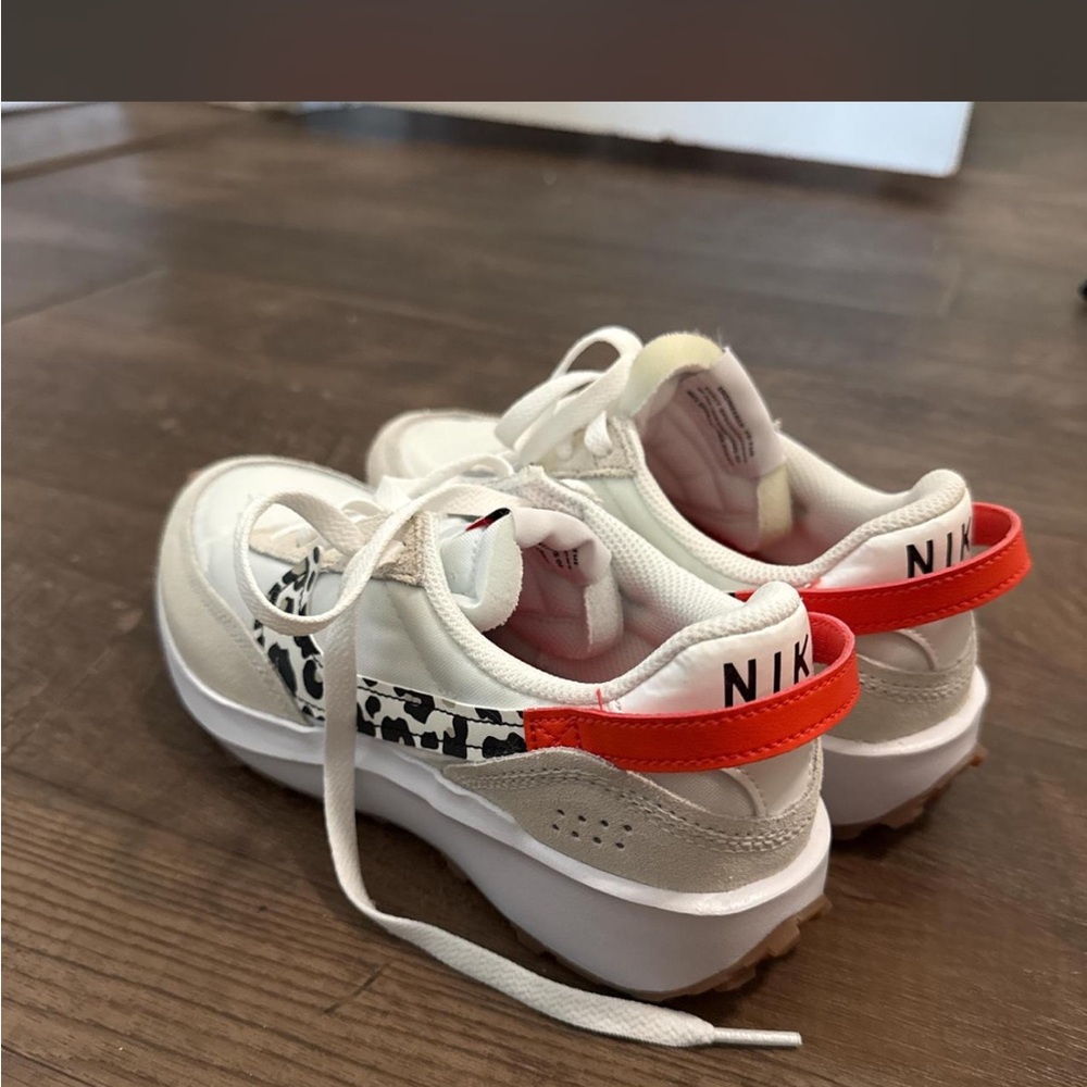 Nike Women's White and Beige Sneakers with Orange Accent 6.5 leopard print NWOB - Picture 5 of 6